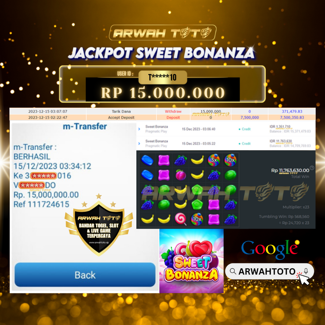 ARWAH TOTO JP DIBAYAR LUNAS Jackpot SLOT GAMES Withdraw Berhasil Rp 15.000.000