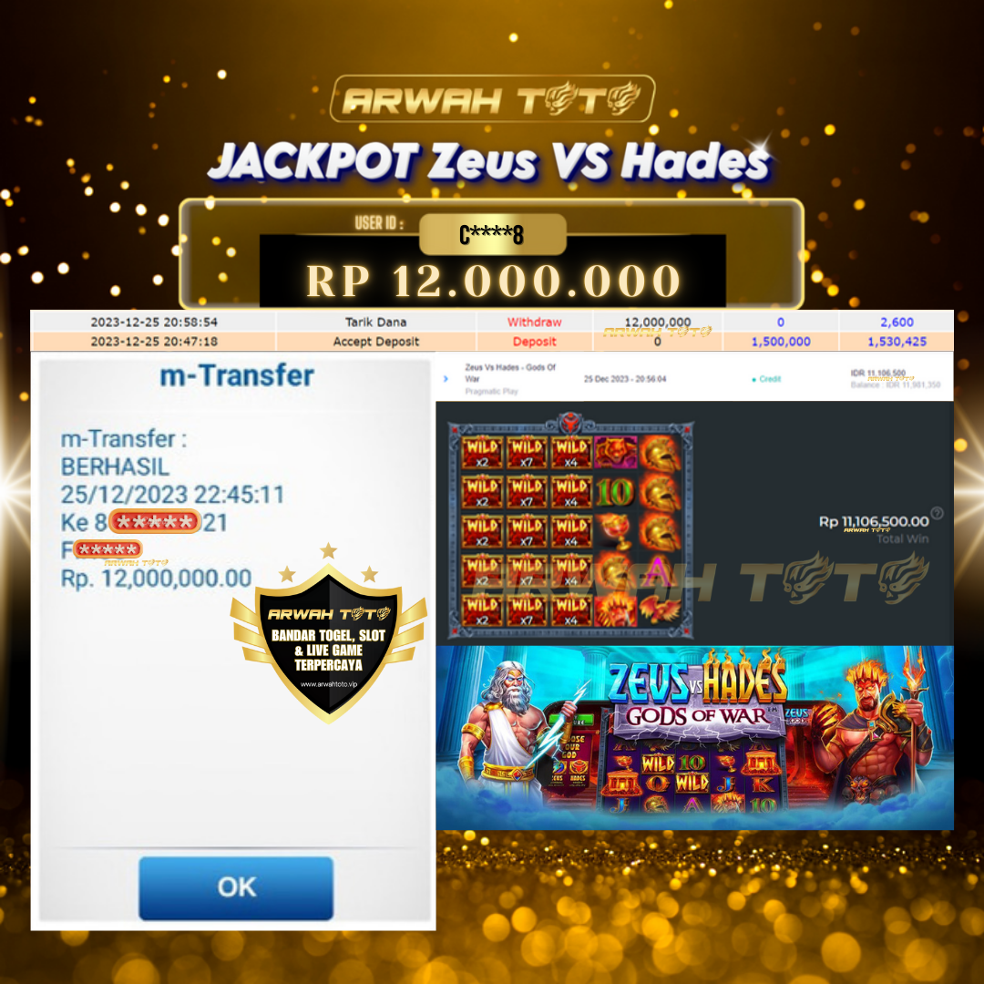 ARWAH TOTO JP DIBAYAR LUNAS Jackpot SLOT GAMES Withdraw Berhasil Rp 12.000.000