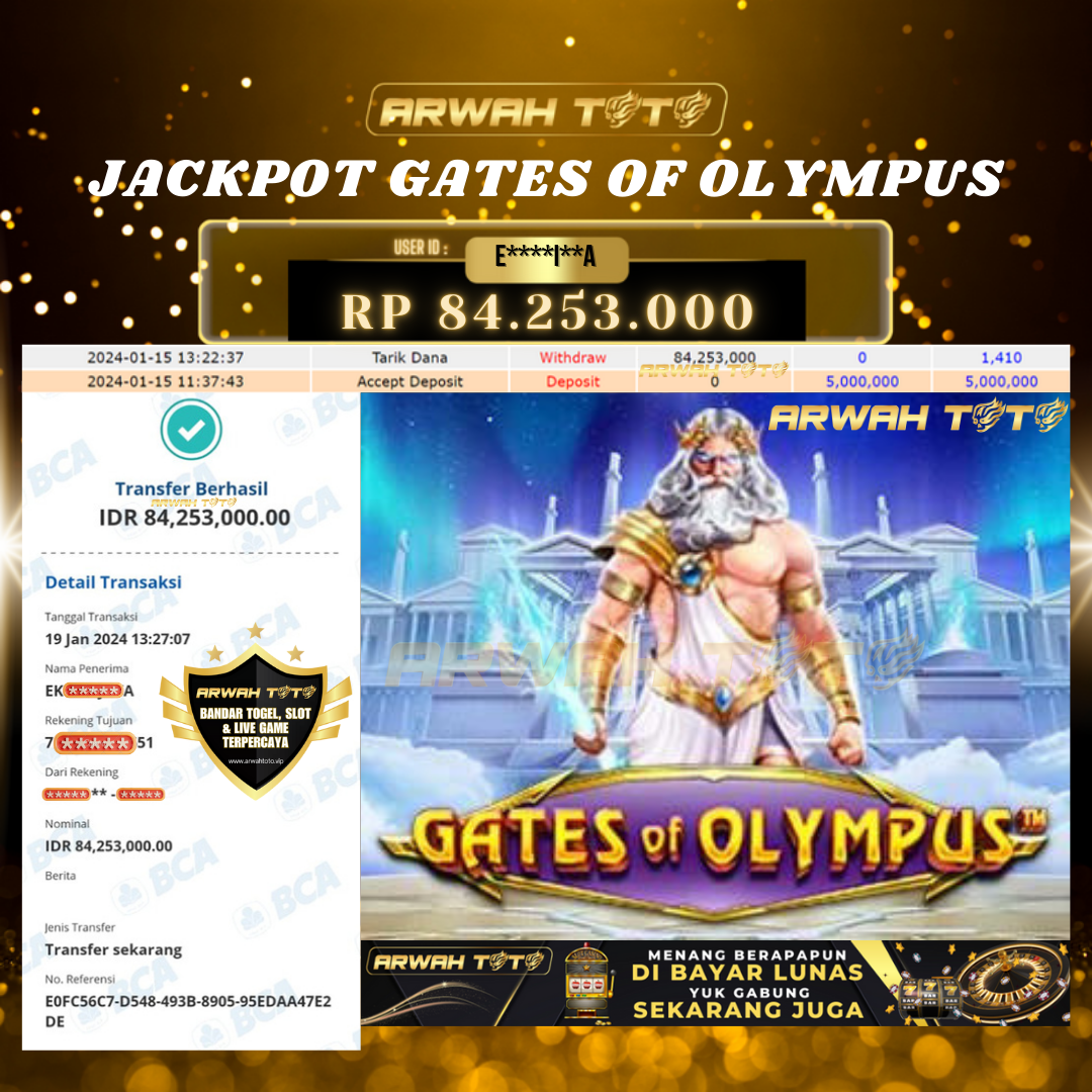 ARWAH TOTO JP DIBAYAR LUNAS Jackpot SLOT GAMES Withdraw Berhasil Rp 84.253.000