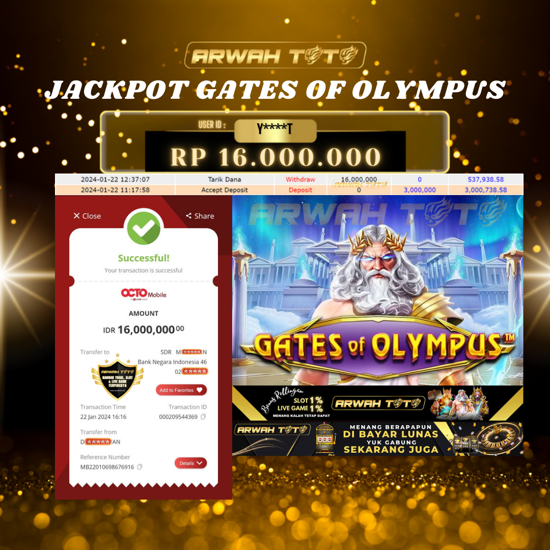 ARWAH TOTO JP DIBAYAR LUNAS Jackpot SLOT GAMES Withdraw Berhasil Rp 16.000.000