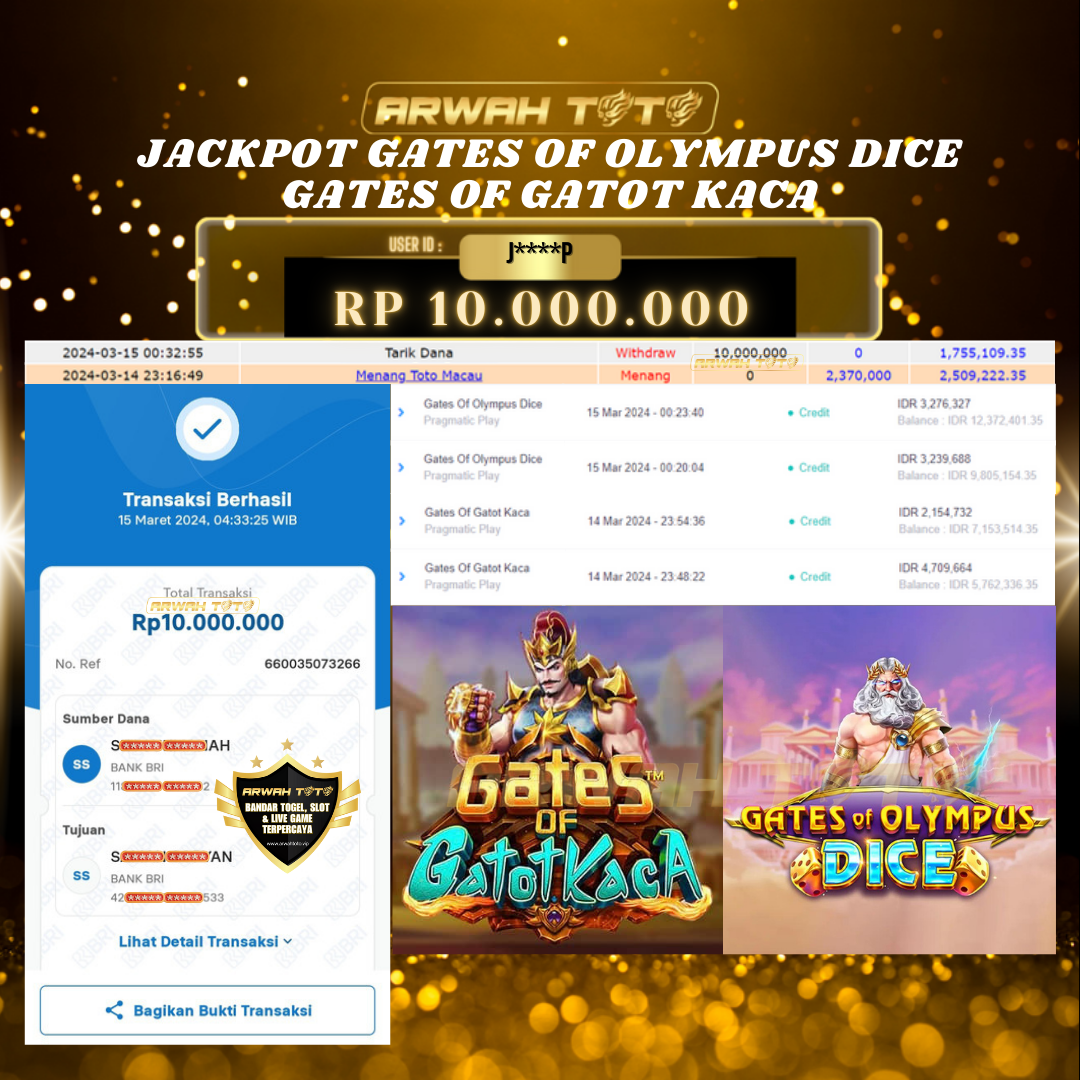 ARWAH TOTO JP DIBAYAR LUNAS Jackpot SLOT GAMES Withdraw Berhasil Rp 10.000.000