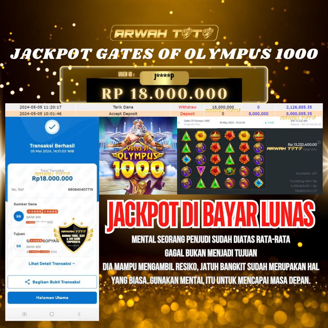 ARWAH TOTO JP DIBAYAR LUNAS Jackpot SLOT GAMES Withdraw Berhasil Rp 18.000.000