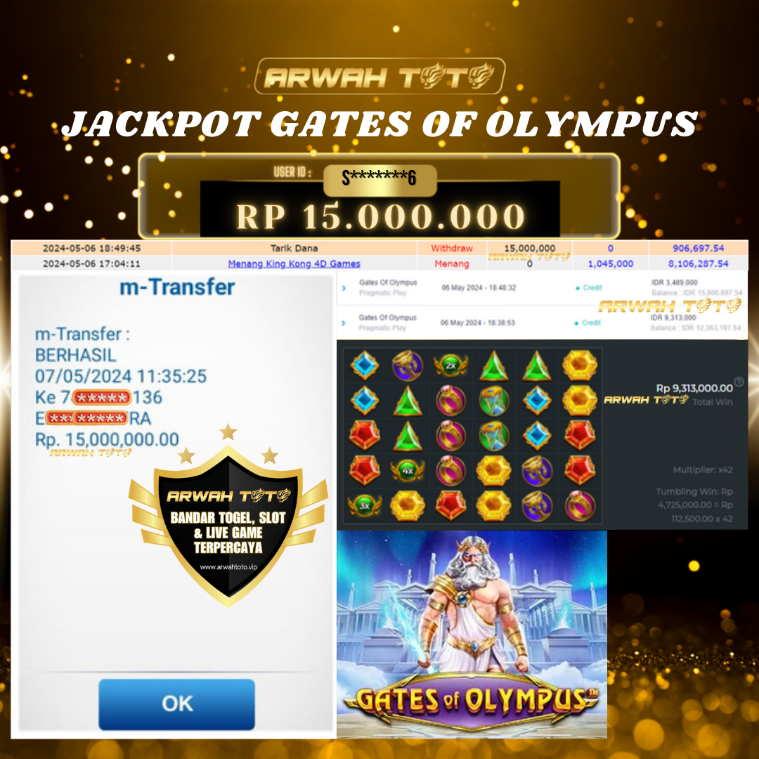 ARWAH TOTO JP DIBAYAR LUNAS Jackpot SLOT GAMES Withdraw Berhasil Rp 15.000.000