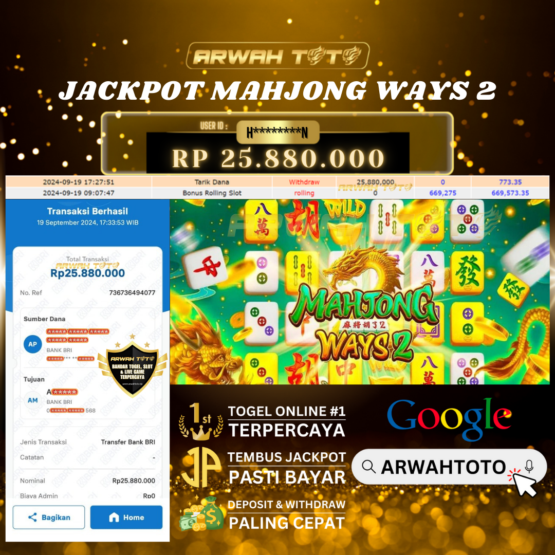 ARWAH TOTO JP BAYAR LUNAS Jackpot LIVE GAMES 24D SPIN Withdraw Berhasil Rp 25.880.000